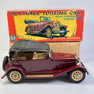 Vintage Cragstan Touring Car Tin Friction Toy 1925 Mercedes Benz Convertible JP